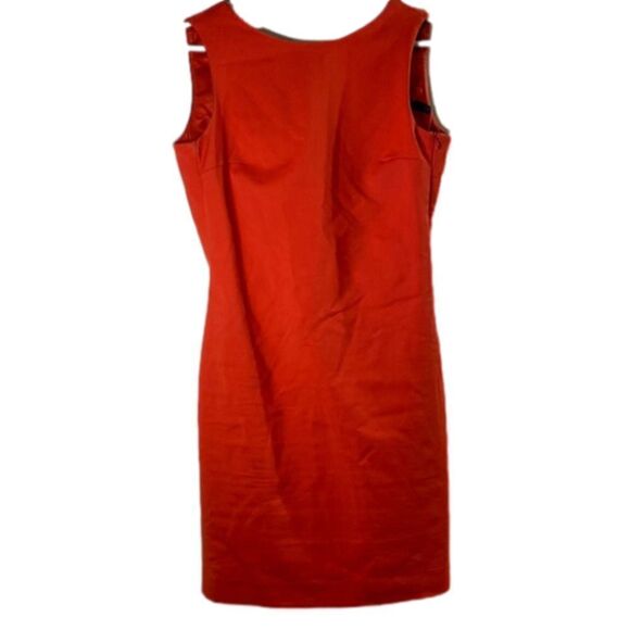Zara Basic Red Orange Open  Back Sheath Dress (Size Small) - Picture 2 of 11